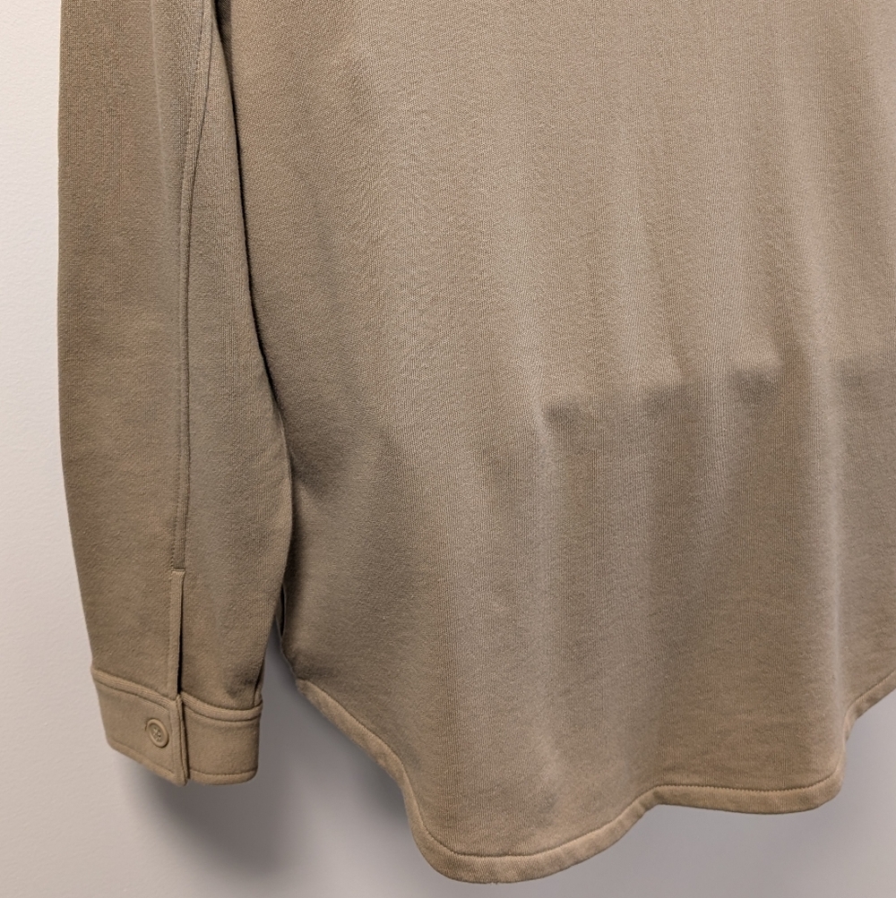 Old Navy Fleece Shacket Soft Button Down Khaki NEW Men's M - Picture 8 of 13